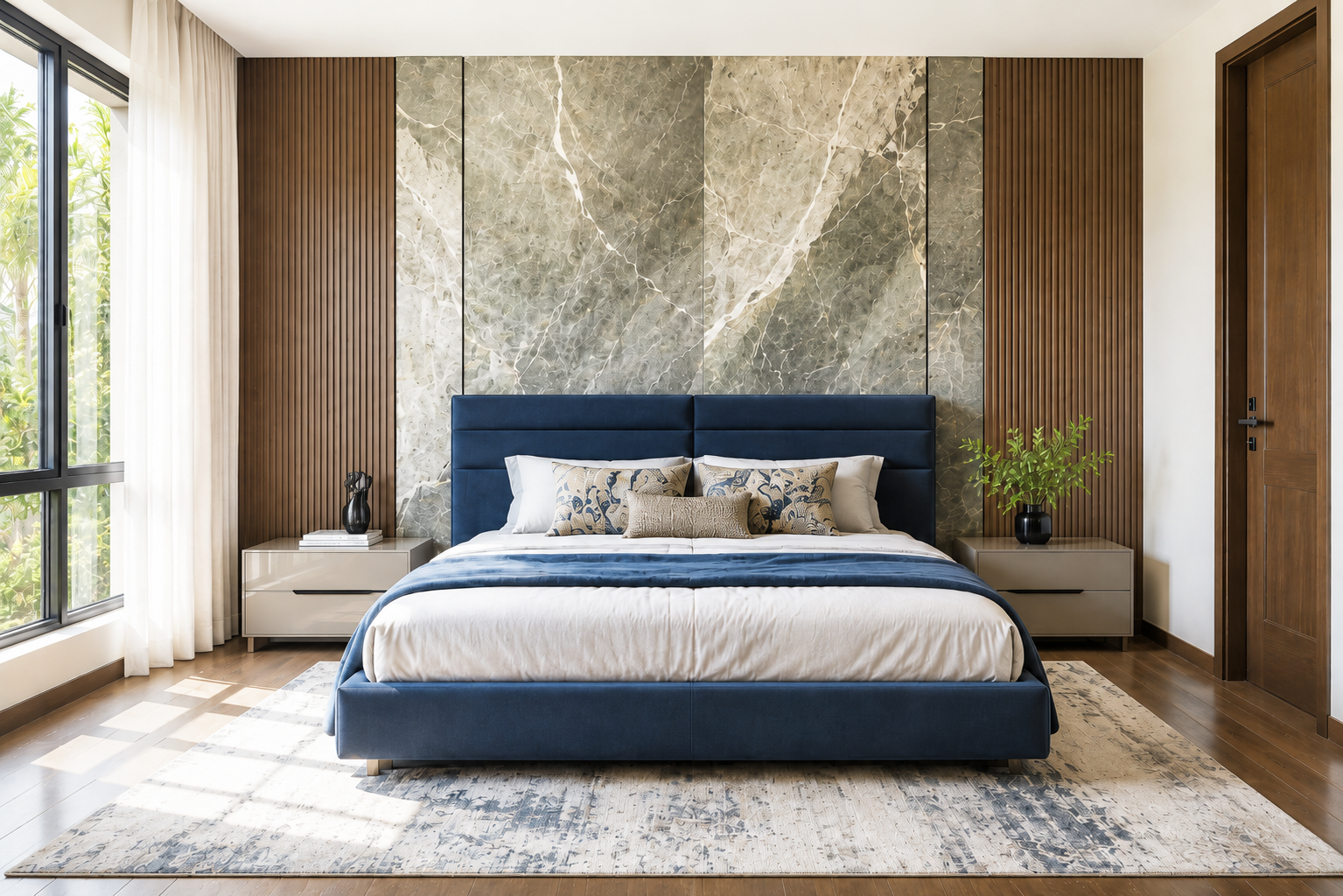 Marble & Indigo Bedroom